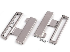 2 Paar Verschlüsse in silber/Metall - 25mm