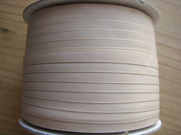 1 Rolle/200m Satin-Schleifchenband in h.beige Fb0097- 6mm