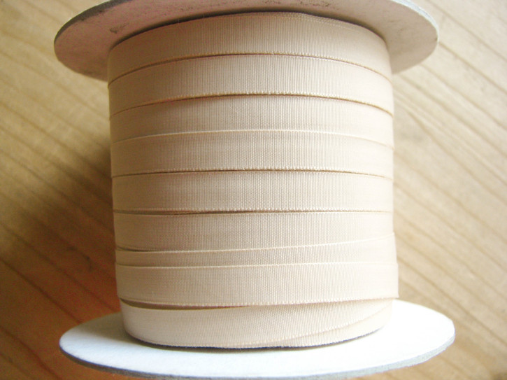 1 Rolle/100m Satin-Schleifchenband in h.beige Fb0097- 7mm